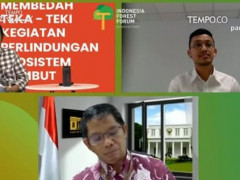 Diskusi virtual bertajuk “Membedah Teka-Teki Kegiatan Perlindungan Ekosistem Gambut di Area Berizin” ©Tempo