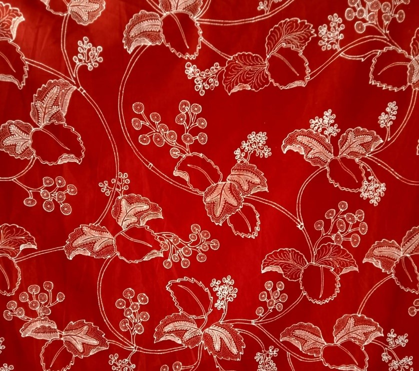 The lakum batik pattern uses reddish-brown dye made from the pedada fruit. Credit Yitno Suprapto